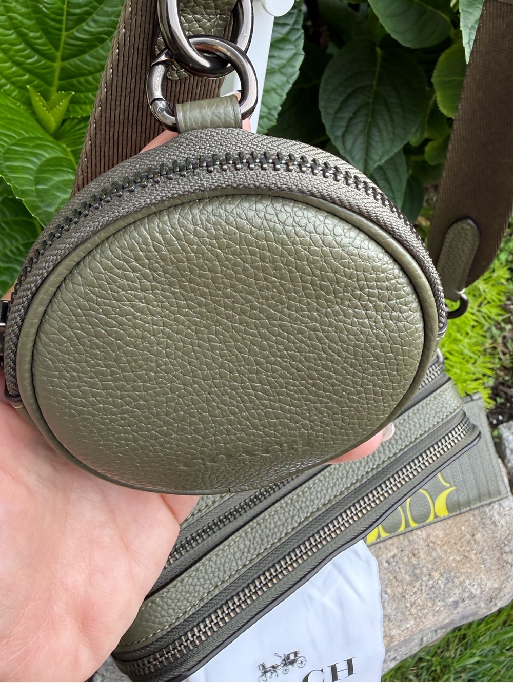 Coach Charter Crossbody with Card Holder Wallet Army Green Key Lime LIKE NEW! - Picture 10 of 16